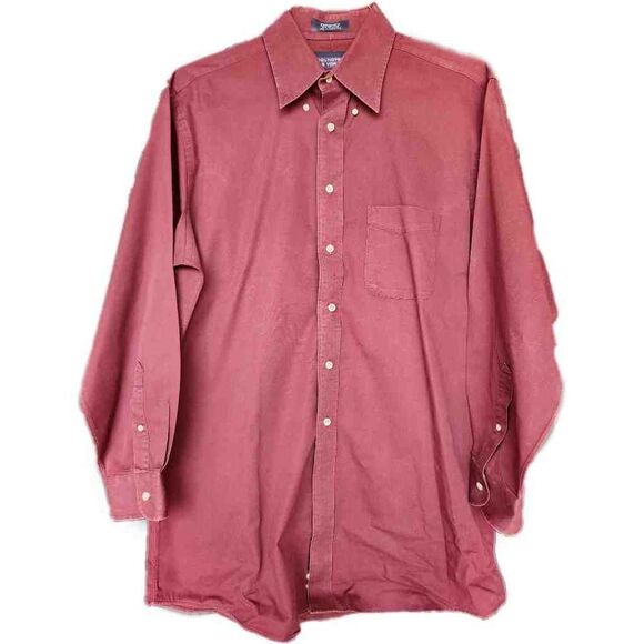 Roundtree & Yorkee 16-34 Men's red dress shirt button up 100% fine cotton Dillar - Picture 1 of 5